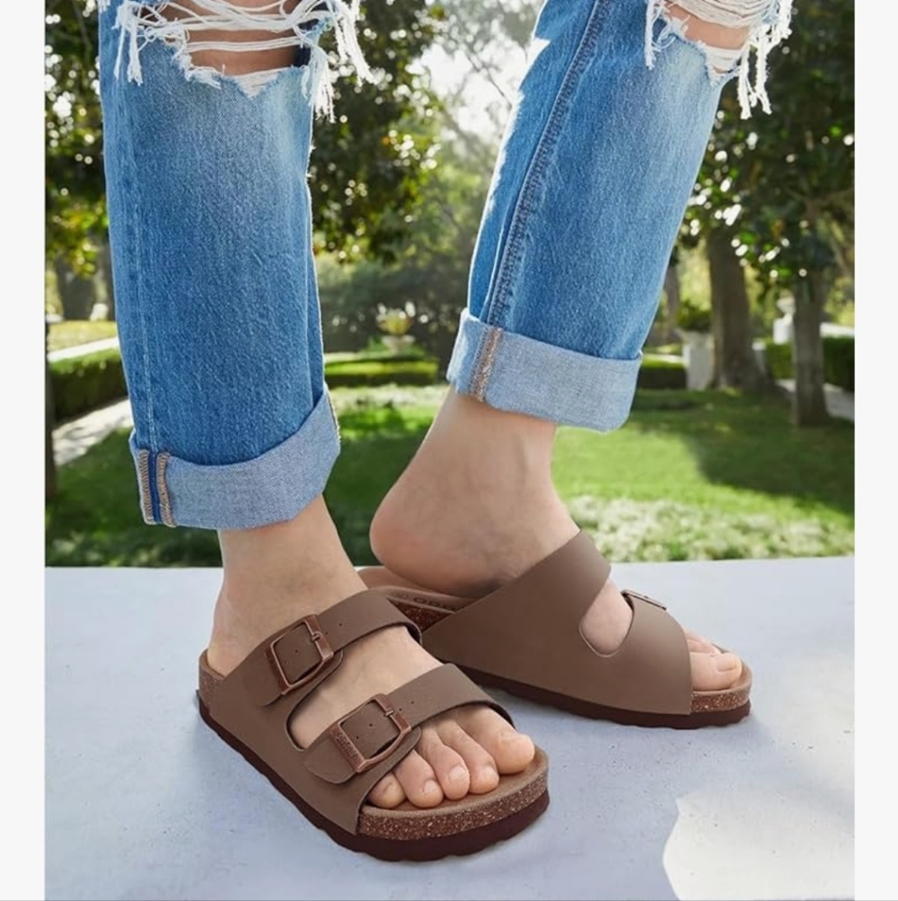 Odoly Unisex Double-Strap Sandals Men's 12/12.5 / Women's 13.5/14